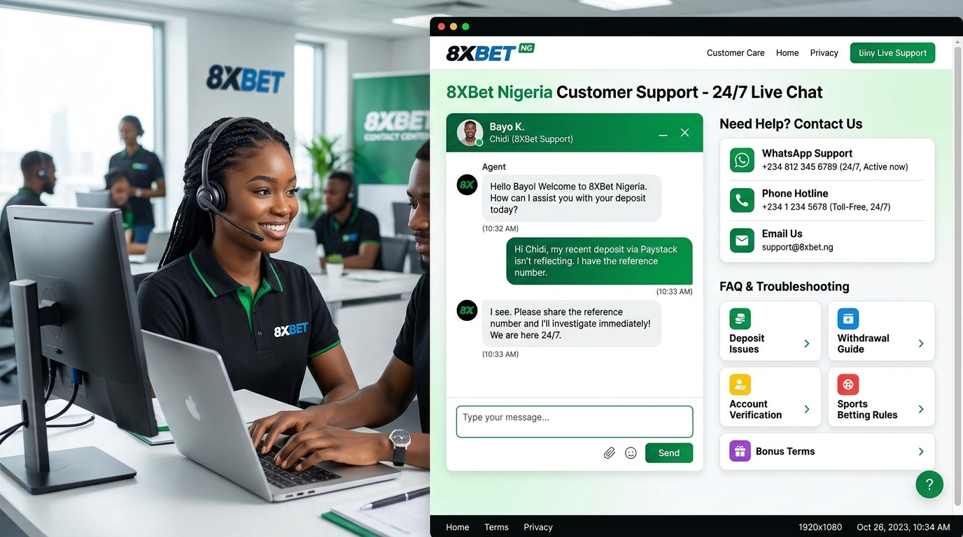 8XBet Customer Care Nigeria: 24/7 Support Channels